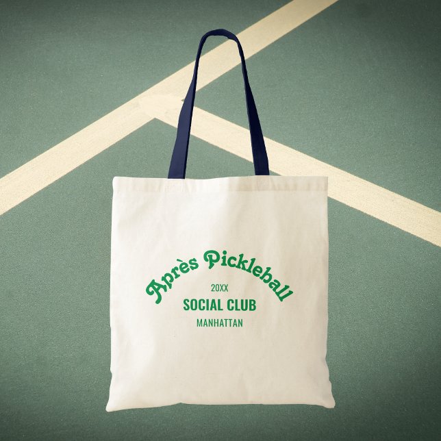 Retro Green Après Pickle Ball Social Club Tygkasse (Skapare uppladdad)