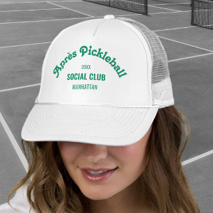Retro Green Après Pickle Ball Social Club Vit Keps