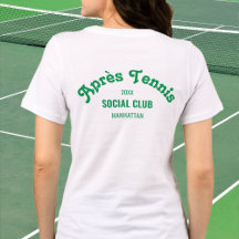 Retro Green Après Tennis Social Club Anpassad Vit