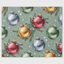 Retro Green Christmas Wrapping Paper Presentpapper