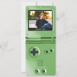 Retro Green Handhållen Spel II Födelsedag Inbjudningar
