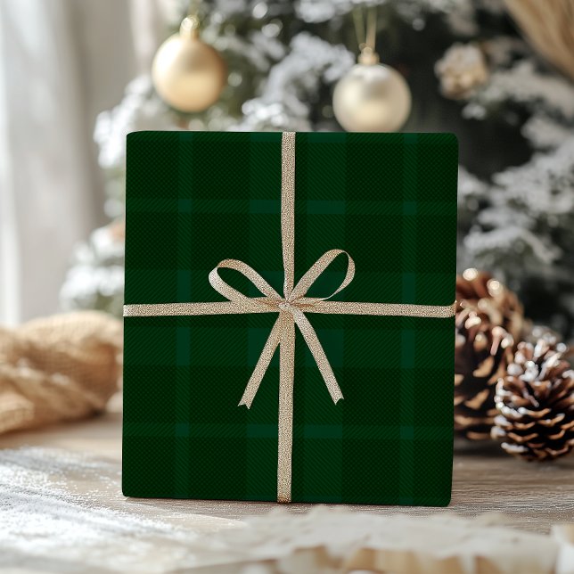 Retro Green Plaid Whimsical Christmas  Presentpapper (Skapare uppladdad)