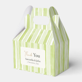 Retro Green Stripes Wedding Thank You Presentaskar
