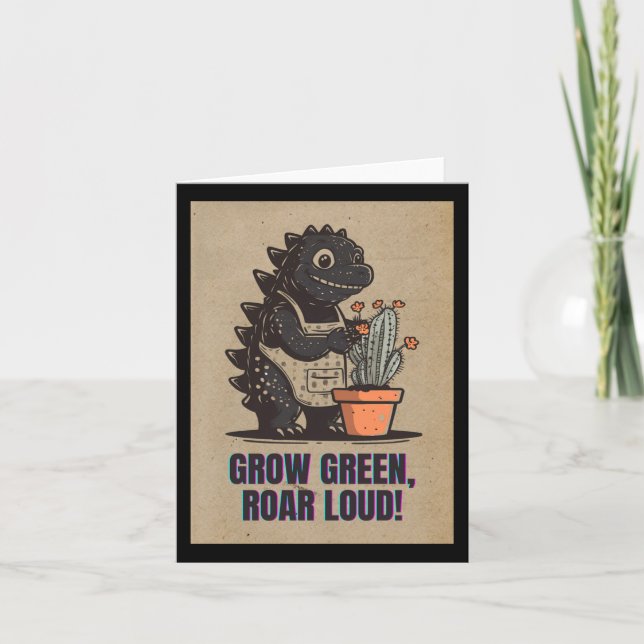 Retro Greenzilla - Cute Godzilla  Sticker Kort (Framsida)