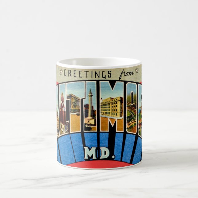 Retro Greeting from Baltimore Mug Kaffemugg (Center)