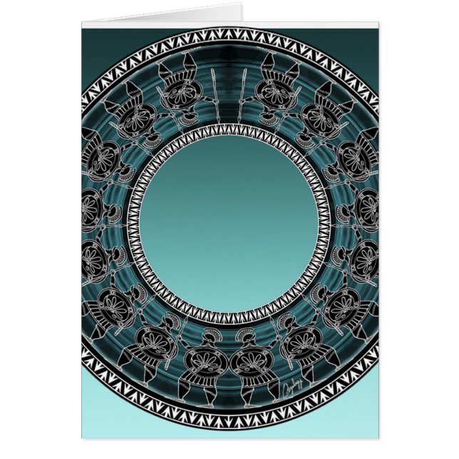 Retro Grekisk disk Hälsningskort (Framsidan)