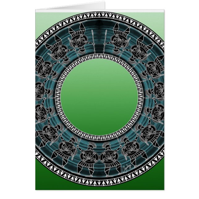 Retro Grekisk disk Hälsningskort (Framsidan)