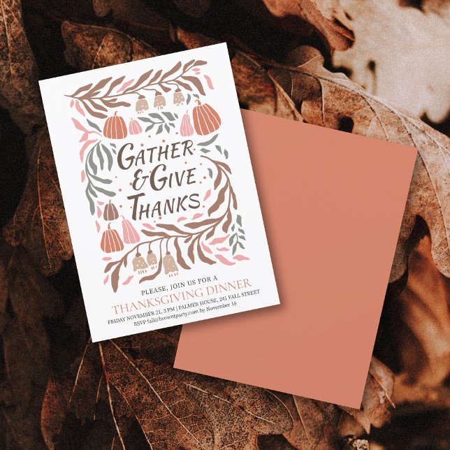 Retro grenar och pumpor faller Thanksgiving Inbjudningar (Skapare uppladdad)
