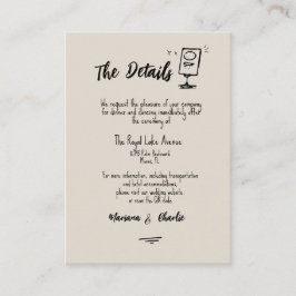 Retro Grey Hand Drawn Illustrated The Details  Tilläggskort