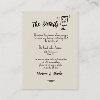 Retro Grey Hand Drawn Illustrated The Details  Tilläggskort