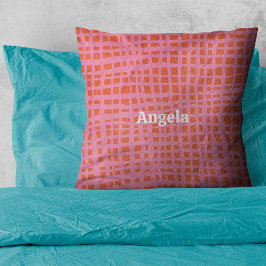 Retro Grid Abstrakt Mönster anpassningsbar Kudde