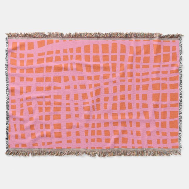 Retro Grid Abstrakt Mönster Filt (Framsidan)