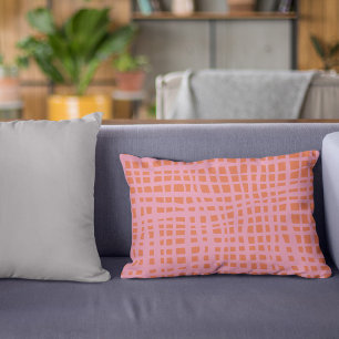Retro Grid Abstrakt Mönster Prydnadskudde