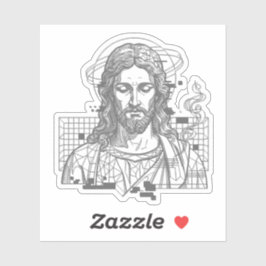 Retro Grid Jesus Konungars Konung Uppenbarelseboke Klistermärken