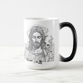 Retro Grid Jesus Konungars Konung Uppenbarelseboke Magisk Mugg