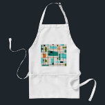 Retro Grid & Starbursts Apron Förkläde<br><div class="desc">Det här Retro Grid och Starbursts Apron är där vintage stil sammanträder i dag. Den har en gräddbakgrund med kitschy, off kilter-kvadrater och rektanglar i teal, turkos, Denna ljusblå färgad, orange och avokado-grönt. De vita blocken i färg är överlagrade och sammanfogas i några av rutnätssnitten. Det finns också svarta rektanglar...</div>