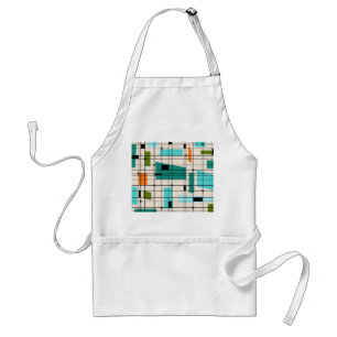 Retro Grid & Starbursts Apron Förkläde