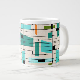 Retro Grid & Starbursts Jumbo Mugg