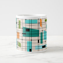 Retro Grid & Starbursts Jumbo Mugg