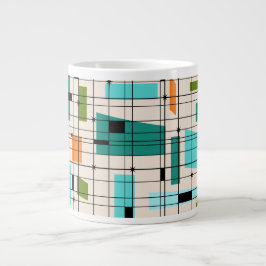 Retro Grid & Starbursts Jumbo Mugg