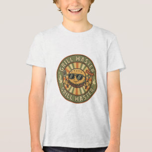 Retro Grill Master Burger Karaktär BBQ King Vinta T Shirt