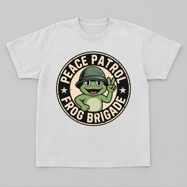 Retro Groda Maskot T-shirt – Peace Patrol Design (Skapare uppladdad)