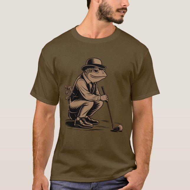 Retro Groda Rolig Retro Groda Golfälskare T Shirt (Framsida)
