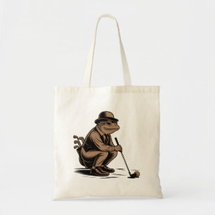 Retro Groda Rolig Retro Groda Golfälskare Tygkasse