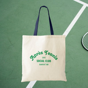 Retro Grön Après Tennis Social Club Navy Handtag Tygkasse
