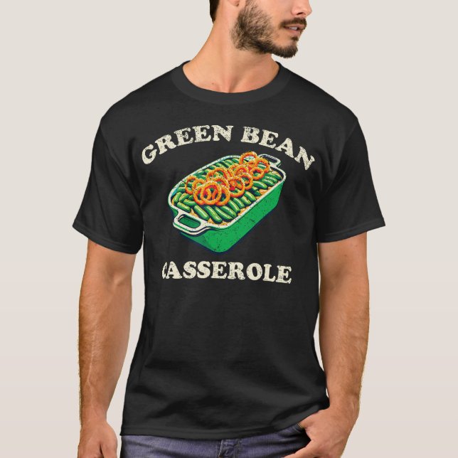 Retro grön böna gryta fat Roligt T Shirt (Framsida)