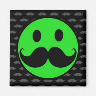 Retro grön mustaschMoustache Stache Magnet