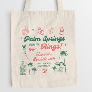Retro grön och rosa Palm Spring Möhippa Tygkasse
