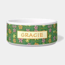 Retro Grön Patchwork Blommig Special Anpassad Stor