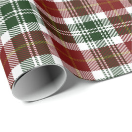 Retro grön röd jul nyår tartan rutig presentpapper