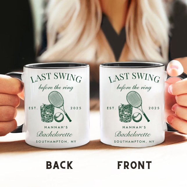 Retro Grön Sista Svängningen Innan Ring Tenis Bach Kaffemugg (Skapare uppladdad)