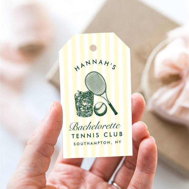 Retro Grön Sista Svängningen Innan Ringens Tennis  Presentetikett (Skapare uppladdad)