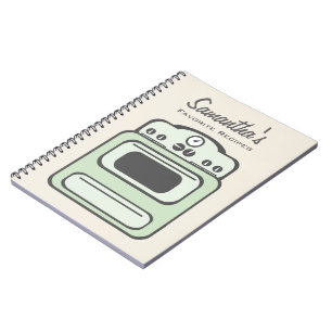 Retro grön ugnreceptanteckningsbok anteckningsbok med spiral