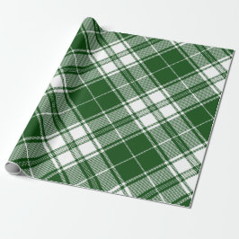 Retro grön vit jul nyår tartan randig presentpapper