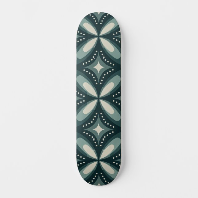 retro gröna former mini skateboard bräda 18,5 cm (Framsida)