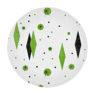Retro Grönt Diamonds & Starburches Clearboard