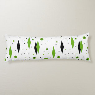 Retro Grönt Diamonds & Starbursts Body Pillow Kroppskudde