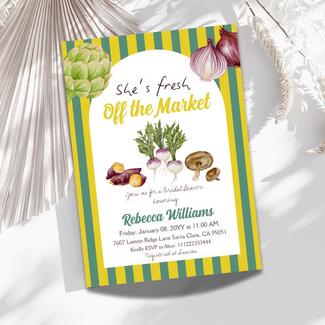 Retro-Grönt färsk från Möhippan på marknaden Inbjudningar (Skapare uppladdad)