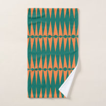Retro Grönt Hand Towel