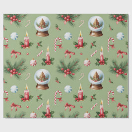 Retro grönt julpapper