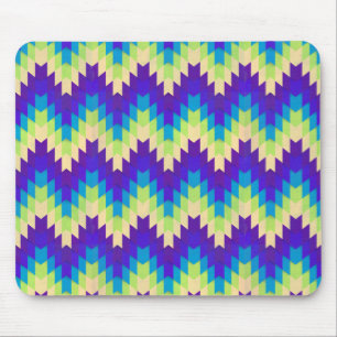 Retro Grönt & Lila Wacky Geometric Mönster Musmatta