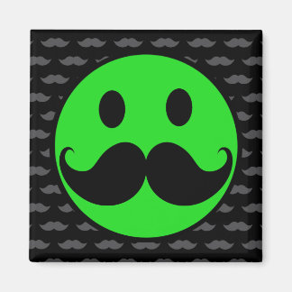 Retro Grönt Mustache Mustache Stache Magnet