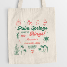 Retro Grönt och Rosa Handflatan Vår Bachelorette Tygkasse