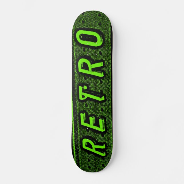 Retro - Grönt och svart Skateboard Bräda 21,5 Cm (Framsida)
