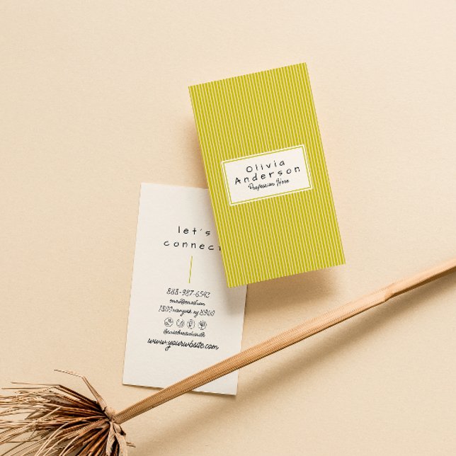 Retro Grönt Rand Trendig Modern Funky Roligt Visitkort (Skapare uppladdad)