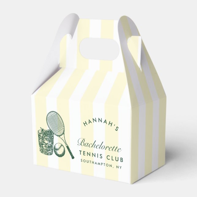 Retro Grönt Sista Sväng Innan Ring Tennis Bach Presentaskar (Framsidan Sidan)